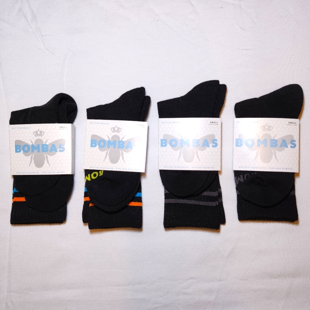 Bombas Striped Crew Socks Size S